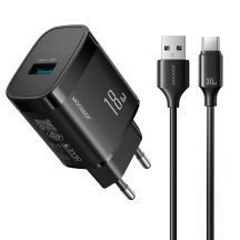 Joyroom JR-TF4 18W Wandladegerät mit 3A USB-A - USB-C 1m Kabel - schwarz