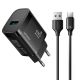 Joyroom JR-TF4 18W Wandladegerät mit 3A USB-A - USB-C 1m Kabel - schwarz