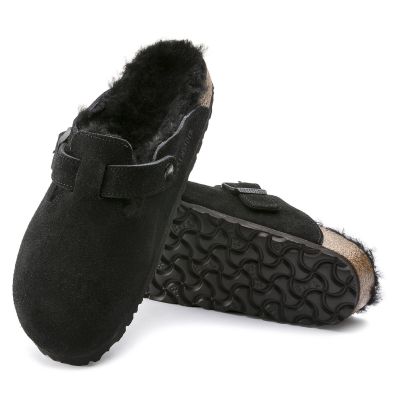 11. Birkenstock Boston Shearling Schwarze Damen-Woll-Isolierclogs, Normalgröße, Weit (0259881)