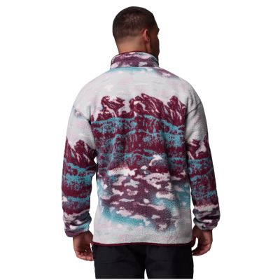 3. Columbia Helvetia II bedrucktes Fleece mit halbem Druckknopf, 2098461624, Burgunderrot, L