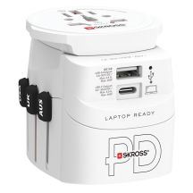 SKROSS Pro Light USB AC45PD Weltreiseadapter mit USB-C Weiß
