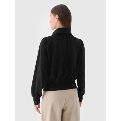 7. Damen-Sweatshirt aus Velours ohne Kapuze, 4F 4FRAW24TSWSF2054-20S