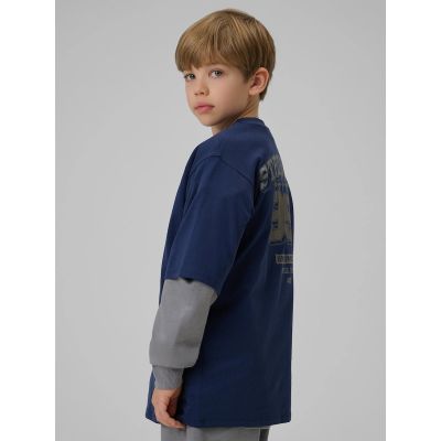 9. Locker geschnittenes Jungen-T-Shirt mit Aufdruck 4F 4FJRSS26TTSHM3465-31S