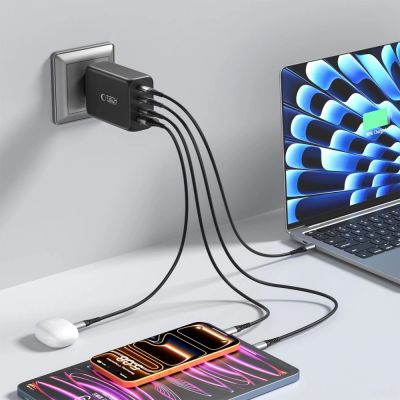 7. Tech-Protect NC240W-GaN 4-Port 240W Wandladegerät – Schwarz