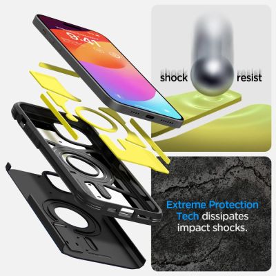11. Spigen Tough Armor MagSafe Hülle für iPhone 15 – Schwarz