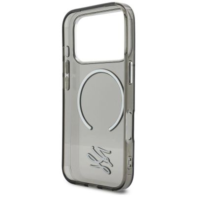 7. Karl Lagerfeld IML KL Script Logo MagSafe Hülle für iPhone 17 Pro - Schwarz