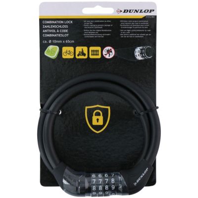 3. Dunlop Fahrradschloss, Kabel, Code 10 mm x 65 cm 1042497