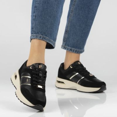 8. Damen-Lederschuhe, Sneaker, schwarz, Filippo DP7772