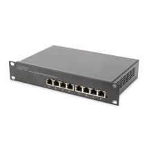 Managed L2 Gigabit Ethernet PoE Switch 8-Port, 10 Zoll, 80W PoE Budget