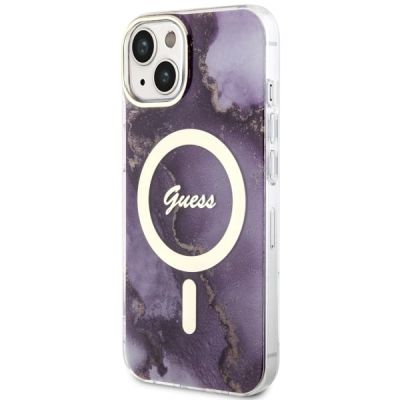 2. Guess GUHMP14SHTMRSU iPhone 14 6.1" lila/lila Hardcase Golden Marble MagSafe