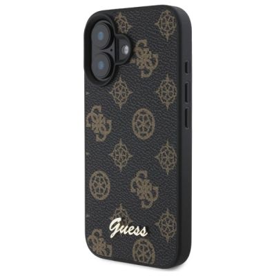 2. Guess Peony Script MagSafe-Hülle für iPhone 16 – Schwarz