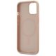 7. Karl Lagerfeld Leder-Monogramm-Metalllogo MagSafe iPhone 15 Hülle - Rosa