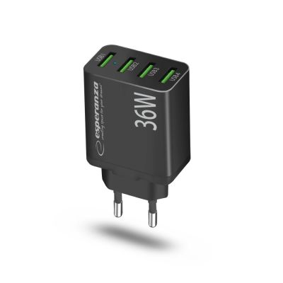 3. ESPERANZA Wandladegerät 36W 4x USB-A QC 3.0 18W EZC107K