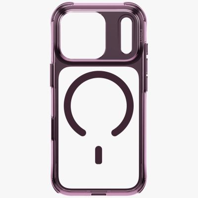 4. Uniq LifePro Xtreme Magclick Ladehülle für iPhone 18 Pro / 17 Pro – Transparentes Burgunderrot
