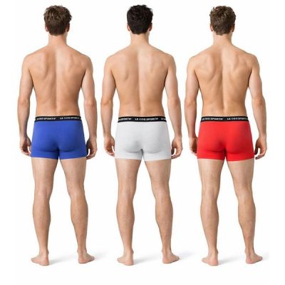 10. Le Coq Sportif Herren-Boxershorts, 3er-Pack, rot, grau, marineblau