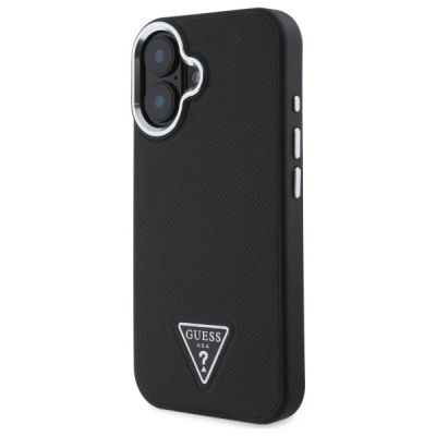 2. Guess Grained Triangle MagSafe-Hülle für iPhone 16 – Schwarz