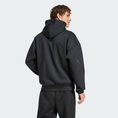 2. Neuer Adidas ZNE Kapuzenpullover mit durchgehendem Reißverschluss für Herren, schwarz - JE7538