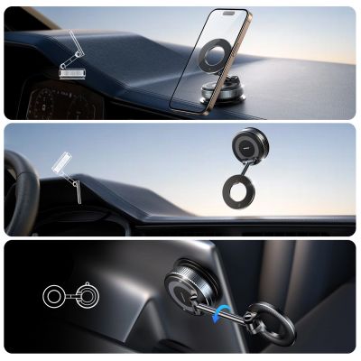 4. Joyroom JR-ZS501 Magnetische Autohalterung Kompatibel mit MagSafe für Armaturenbrett - Dunkelgrau