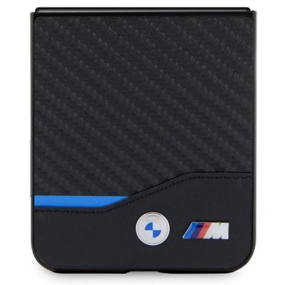 5. BMW Leder Carbon Hülle für Samsung Galaxy Z Flip 5 - schwarz