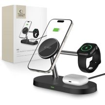 Tech-Protect A12 3in1 MagSafe induktives Ladegerät für Smartphone / Kopfhörer / Smartwatch - Schwarz