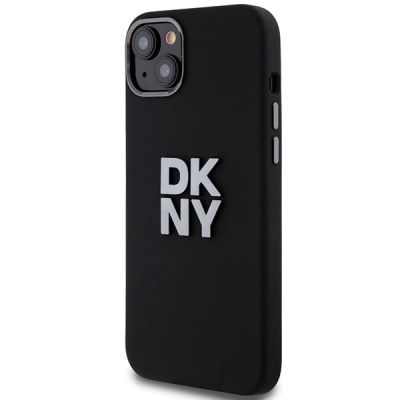 2. DKNY Liquid Silicone Metal Logo Hülle für iPhone 15 Plus / 14 Plus – Schwarz
