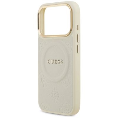 6. Guess Peony Hot Stamp MagSafe Case für iPhone 17 Pro - Beige