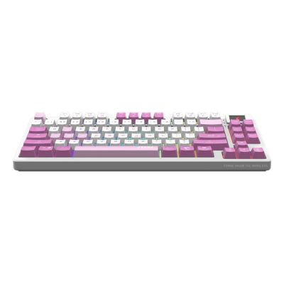 4. MSI FORGE GK600 TKL Kabellose Gaming-Tastatur Violett USB + Bluetooth QWERTZ Spanisch Pink, Lila, Weiß