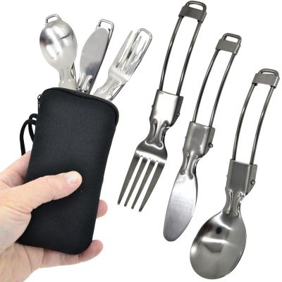 Faltbares 3-in-1-Reisebesteck-Set im Etui STAMINA