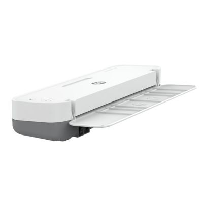 17. HP ONELAM 400 A3 Laminiergerät, Kalt-/Heißlaminierung, integrierter Trimmer, Eckenrunder, Geschwindigkeit 40 cm/min + 15 Laminierfolien: 3 x A4, 4 x A5, 4 x A6, 4 x B-Card, weiß