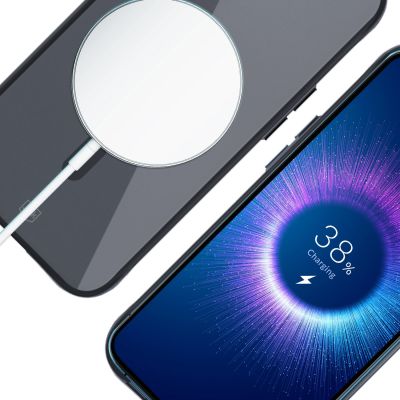 8. 3mk Satin Armor MagCase Hülle mit MagSafe für iPhone 15 Plus – transparent mit schwarzem Rahmen