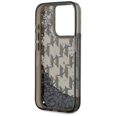 9. Karl Lagerfeld Liquide Glitter Monogram Gradient iPhone 15 Pro Max Hülle - Schwarz