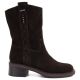6. Damen-Ankle-Boots aus Leder, Cowboy-Stiefel, Wildleder, Schokoladenbraun, Big Star UU274607