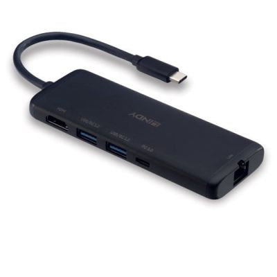 4. Lindy 43358 Dockingstation, kabelgebunden, USB 3.2 Gen 1 (3.1 Gen 1), Typ-C, Schwarz