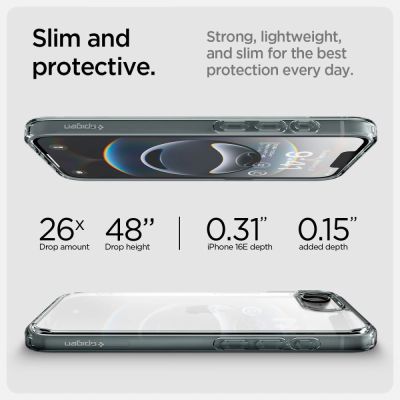 15. Spigen Ultra Hybrid Hülle für iPhone 16e / 17e – Grau