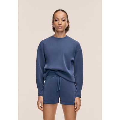 CASALL Damen-Sweatshirt mit Rundhalsausschnitt in Pfirsichfarbe, Marineblau