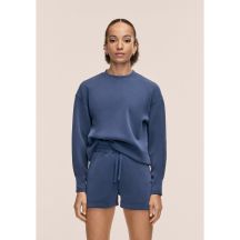 CASALL Damen-Sweatshirt mit Rundhalsausschnitt in Pfirsichfarbe, Marineblau