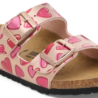 2. Birkenstock ARIZONA KIDS BS 1030434 ELECTRIC METALLIC COPPER HEARTS Flip-Flops (Standardweite)