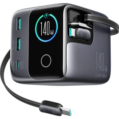 Joyroom Podix Jr-TRD01 GaN-Ladegerät 140W 1x USB-C 2x USB-A + Einziehbare Kabel 2x USB-C