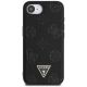 3. Guess Grained Hot Stamp Peony Triangle Logo MagSafe Case für iPhone 16e - Schwarz