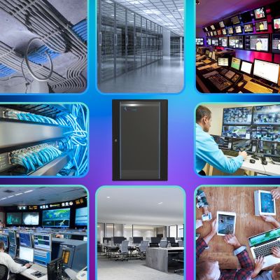 16. Rack-Schrank 22 HE 600 x 600 mm Schwarz, stehend