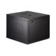 2. DYNAmic 19" 9U Rack 600x600 Wandmontage-Netzwerkschrank, Glastür, schwarz, ungeteilt, montiert, 60 kg