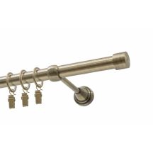 Einzelne Gardinenstange Ø 19 mm, Antikmessing, 400 cm, LUNA, mit Ringen – KOWALSKI