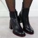 12. Schwarze Damen-Lederstiefeletten mit Zierabsatz Filippo DBT7363