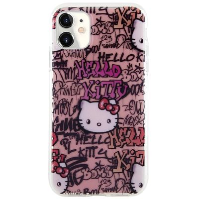 3. Hello Kitty IML Tags Graffiti-Hülle für iPhone 11 / Xr – Rosa