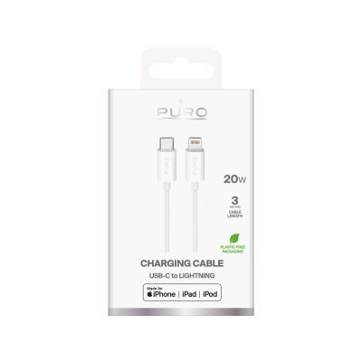 2. Puro TPE 20W USB-C - Lightning Kabel 3m - Weiß