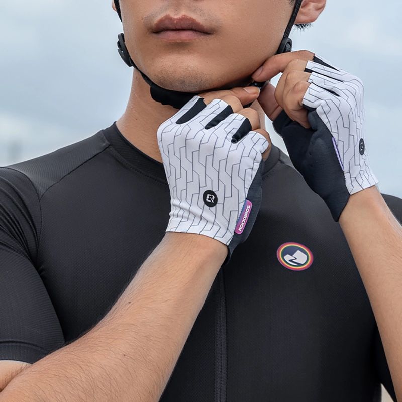 7. Rockbros MTB Fahrradhandschuhe Größe: S - weiß und schwarz