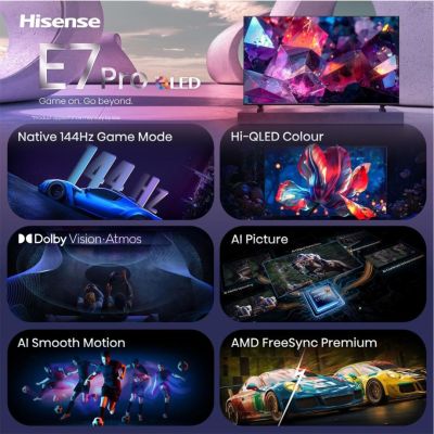 4. Hisense 55E7S PRO 139,7 cm (55") 4K Ultra HD Smart TV Wi-Fi Schwarz