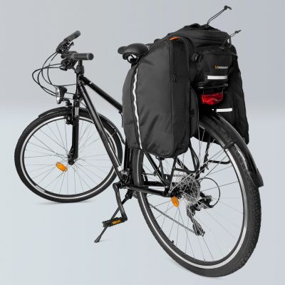 12. Wozinsky große Fahrradgepäckträgertasche 35l + Regenschutz schwarz (WBB19BK)