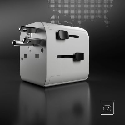 6. SBS Universal-Reiseadapter – EU 2xUSB-A – weiß