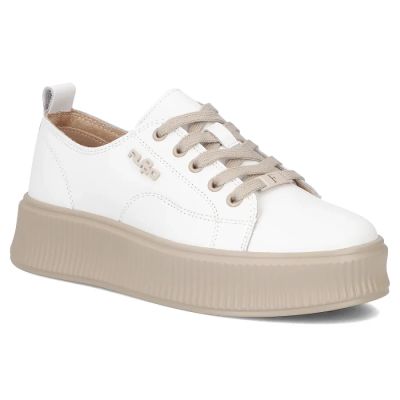 Leder-Plateau-Sneaker, weiß, Filippo DP6122